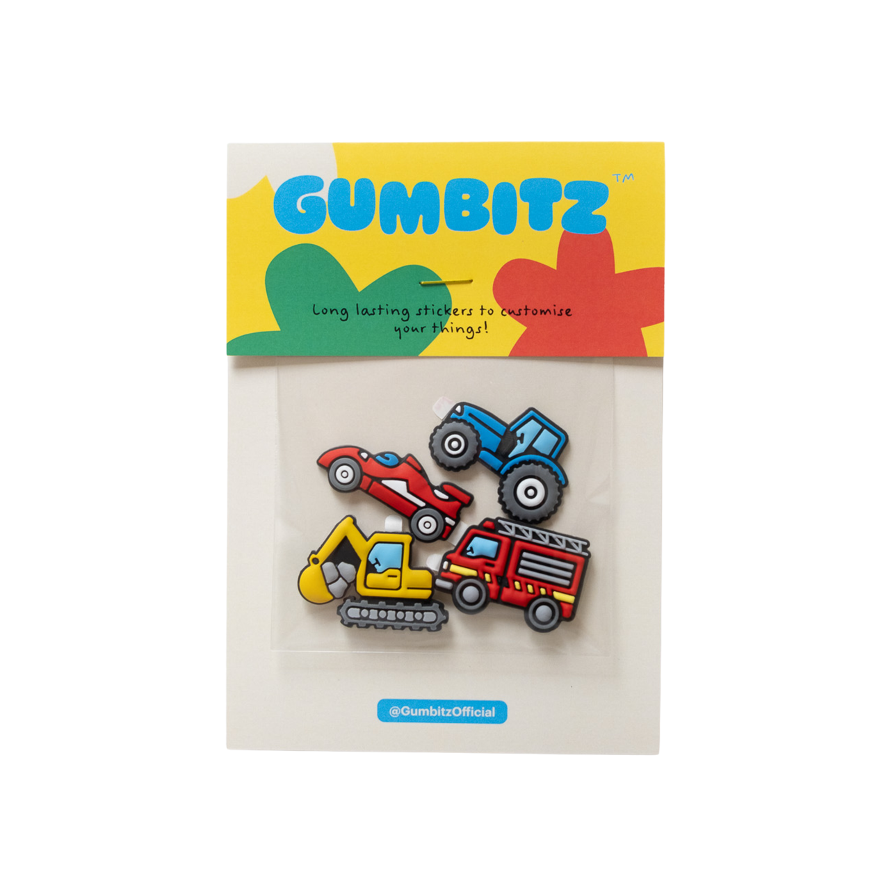 Gumbitz Sticker Mixed Pack | All Wheels Pack Blue Tractor and Red Car