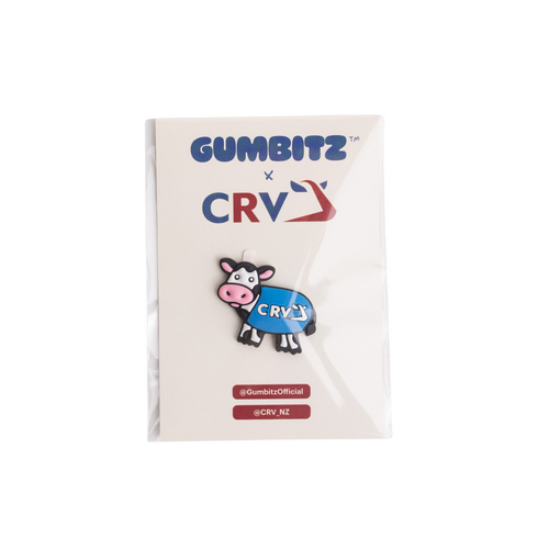 Cow with CRV logo on a blue coat